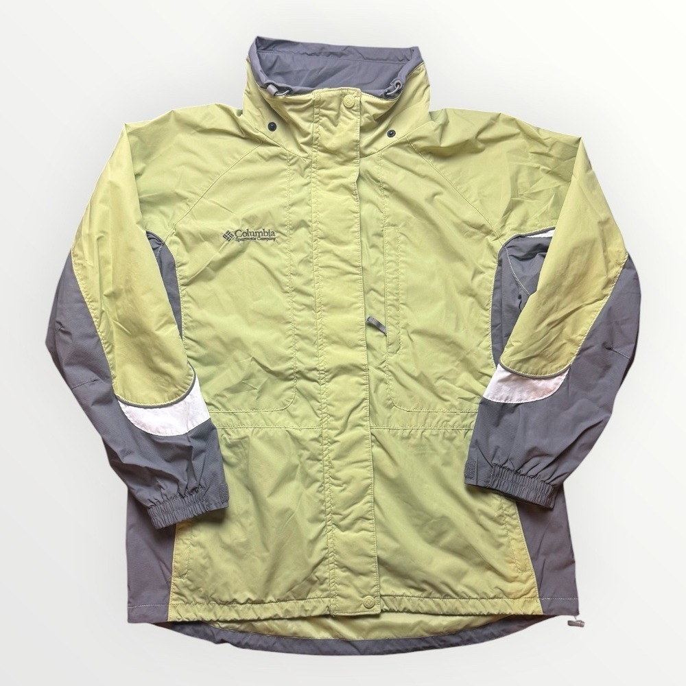 Columbia Sportswear Interchange Jacket Shell Lime Green Gray Womens XL Core